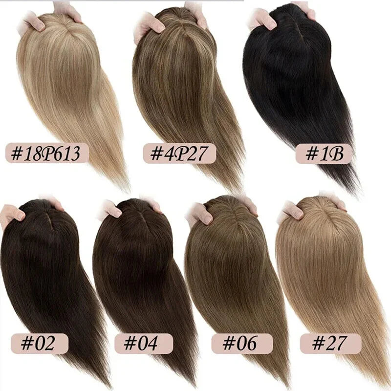 Silk Top Base Women Topper Hair Women Wigs Clip In Real Human Hair Hairpiece Human Hair Extension Thin Breathable Women Toupper 