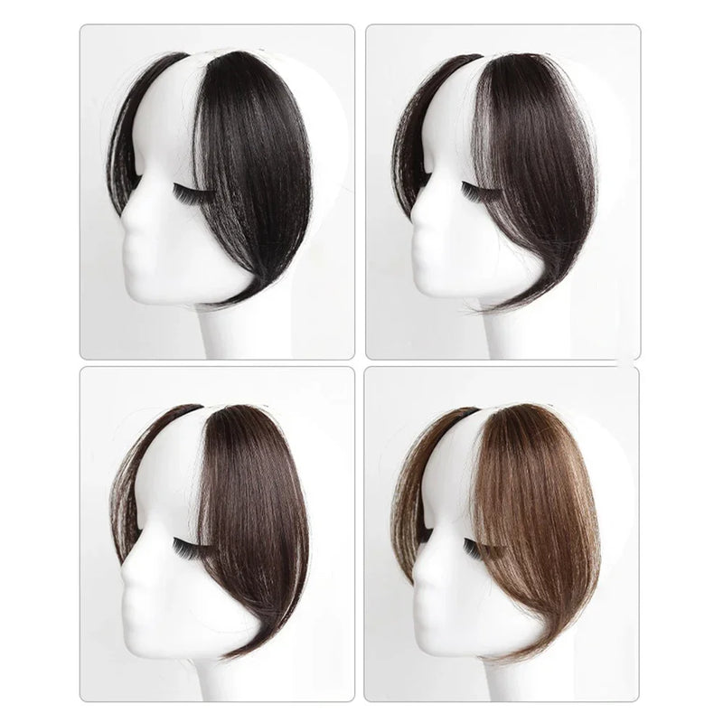 2024 Trendy Wig 2Pcs Seamless Natural Invisible Air Side Bangs Show Small Face Hair Extension Wig Piece 